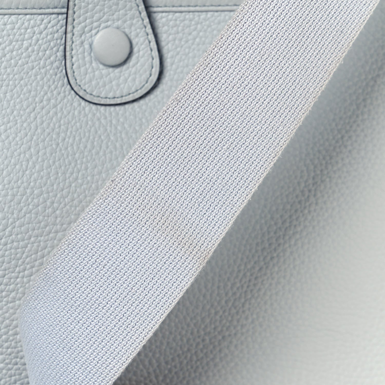 Hermes Taurillon Clemence Evelyne III GM Bleu Pale 13 of 14