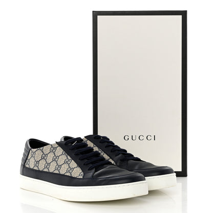 Gucci GG Supreme Monogram Calfskin Mens Low Top Sneakers 11 Blue Beige 7 of 7