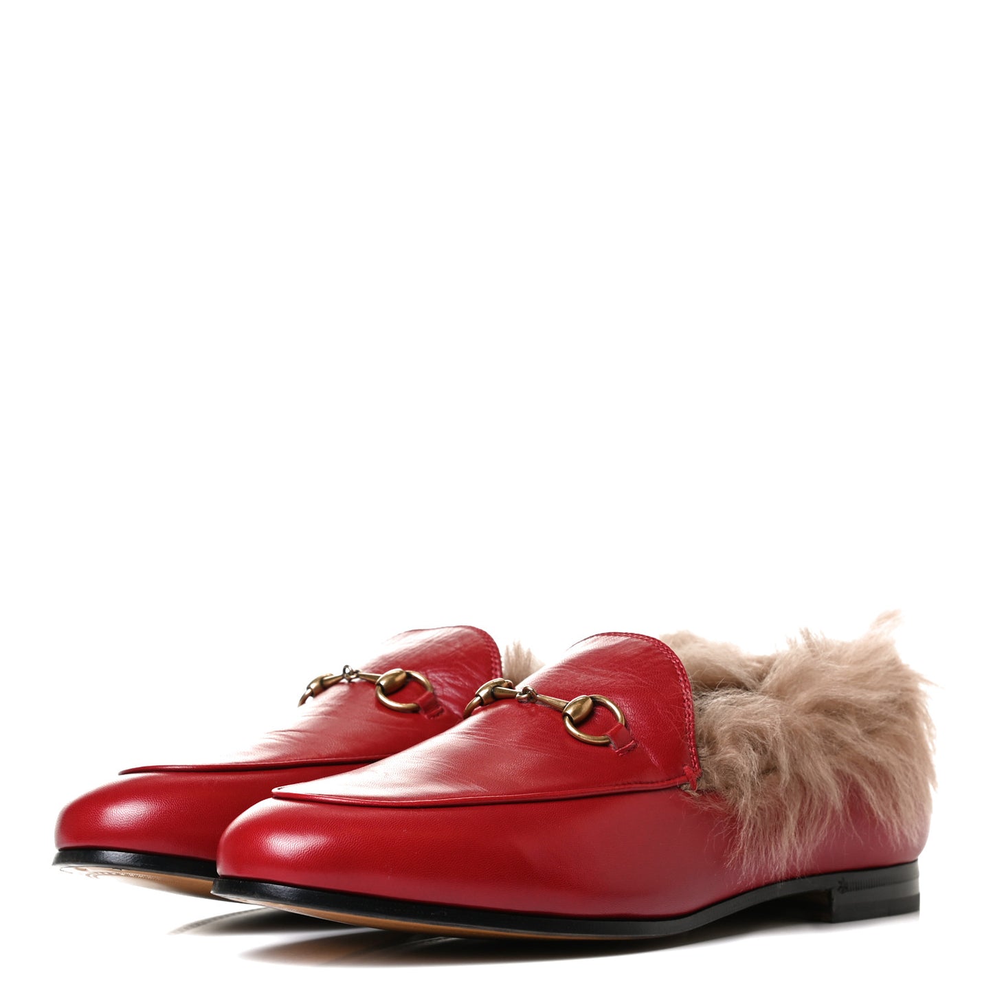 Malaga Kid Fur Womens Jordaan Loafers 41 Hibiscus Red Natural