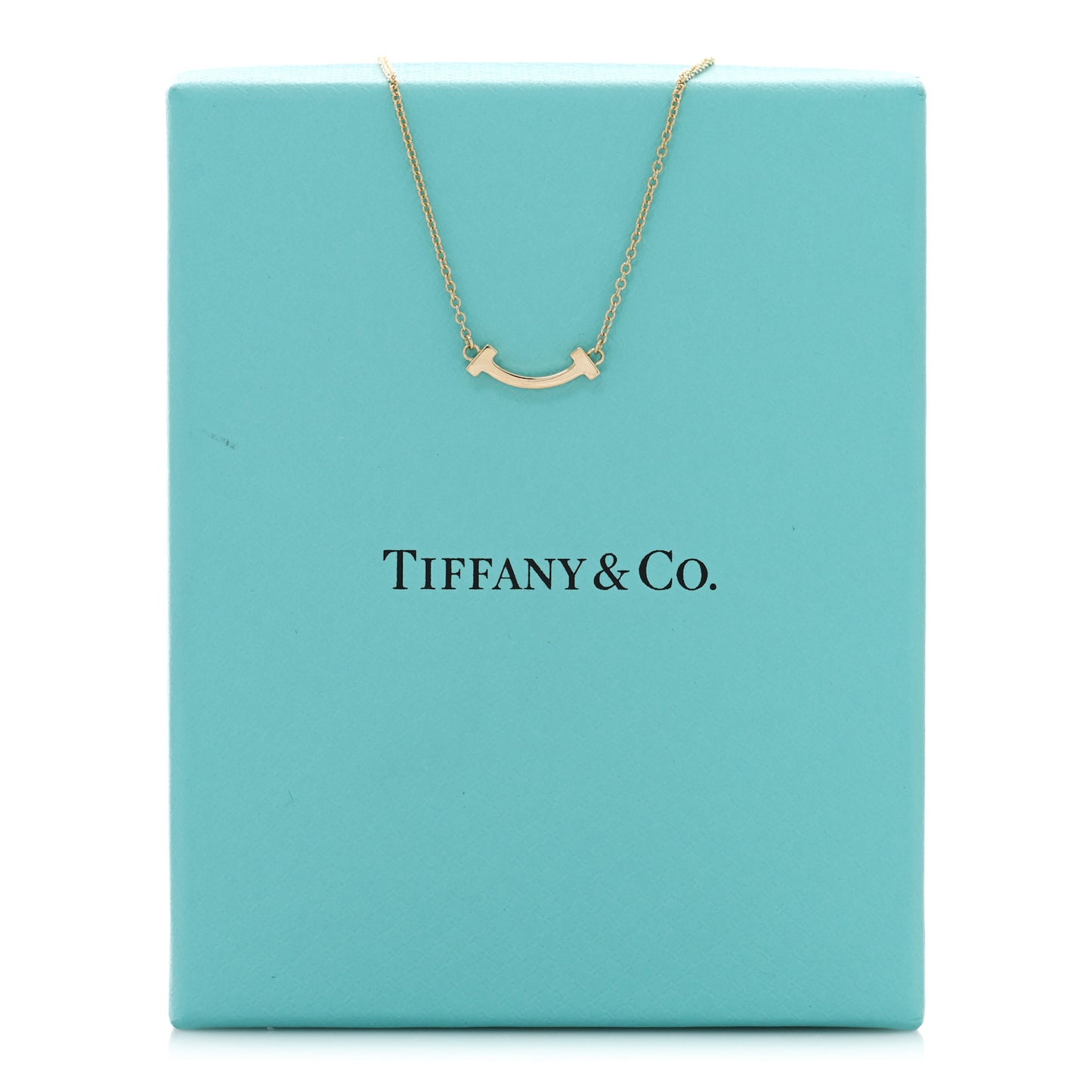 18K Yellow Gold Mini T Smile Pendant Necklace