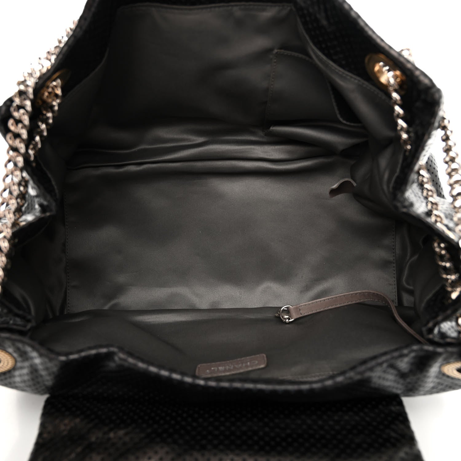 Chanel Calfskin Perforated Large Drill Accordion Flap Black 5 of 10