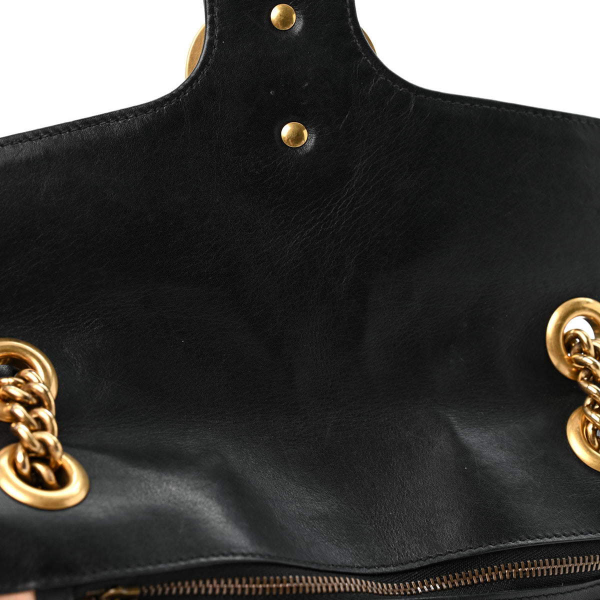 Gucci Calfskin Matelasse Small GG Marmont Shoulder Bag Black 11 of 13