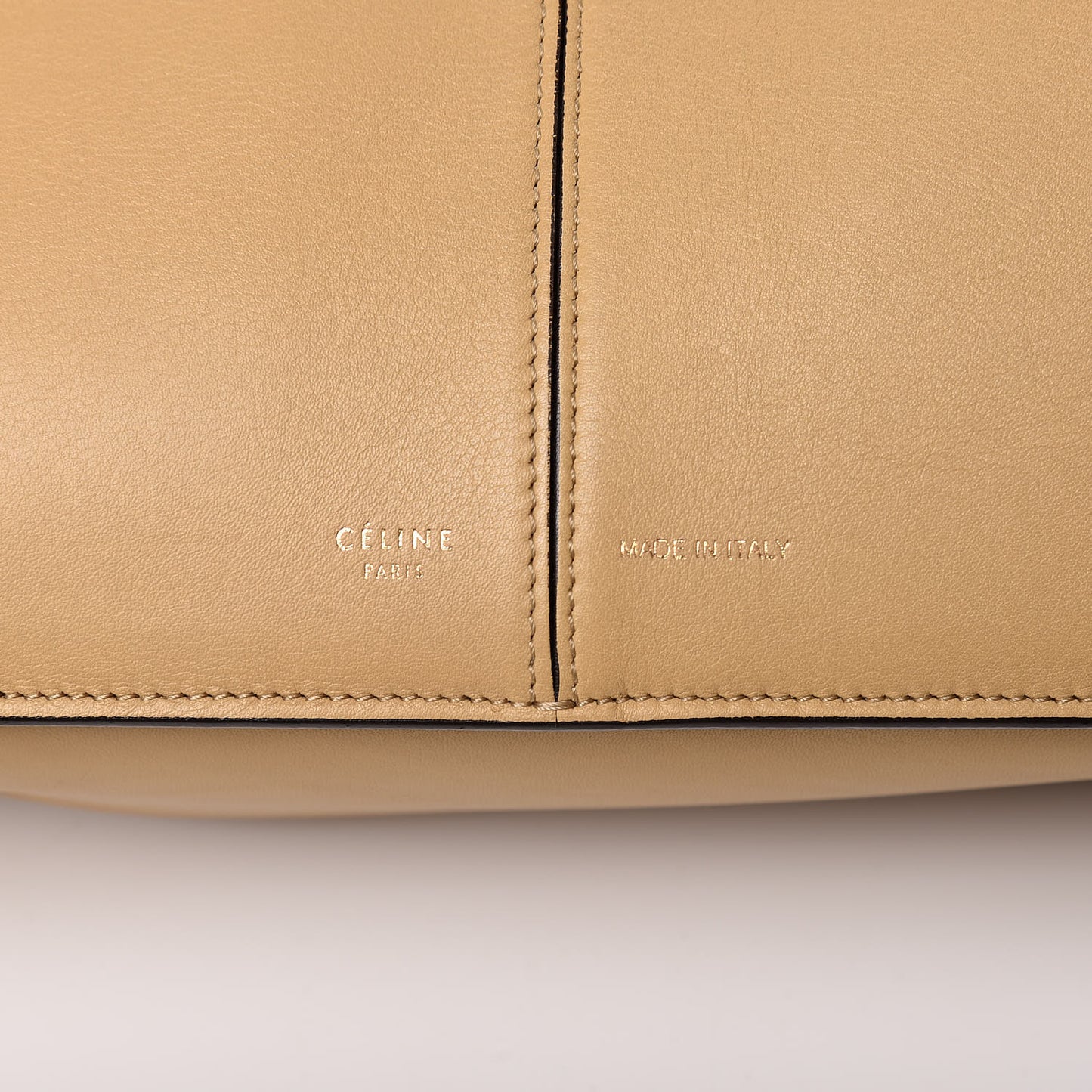 Supple Natural Calfskin Medium Tri-Fold Bag Sand