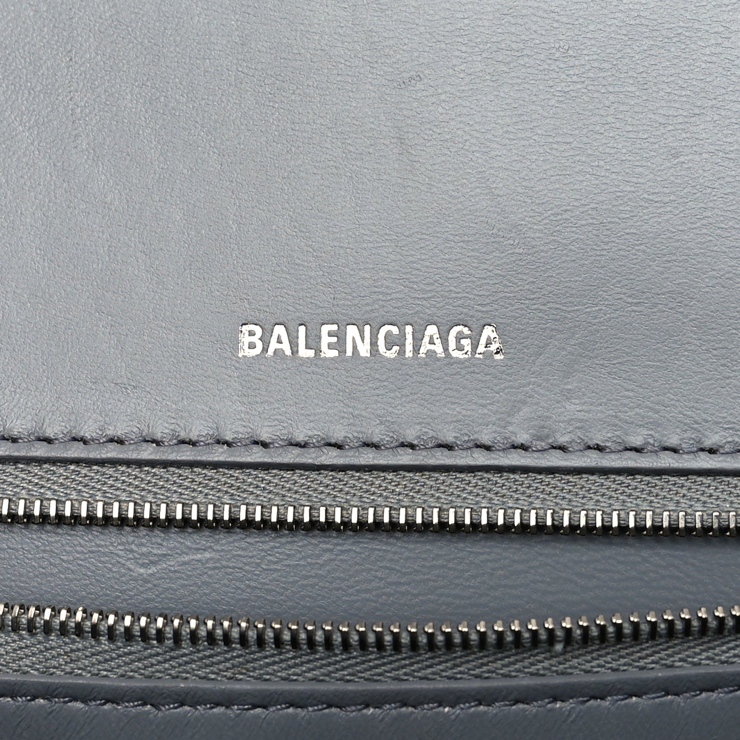 Shiny Calfskin Crocodile Embossed Medium Hourglass Top Handle Bag Balenciaga Grey