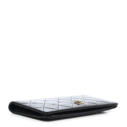 Chanel Patent Calfskin Quilted Yen Wallet Black 3 of 4