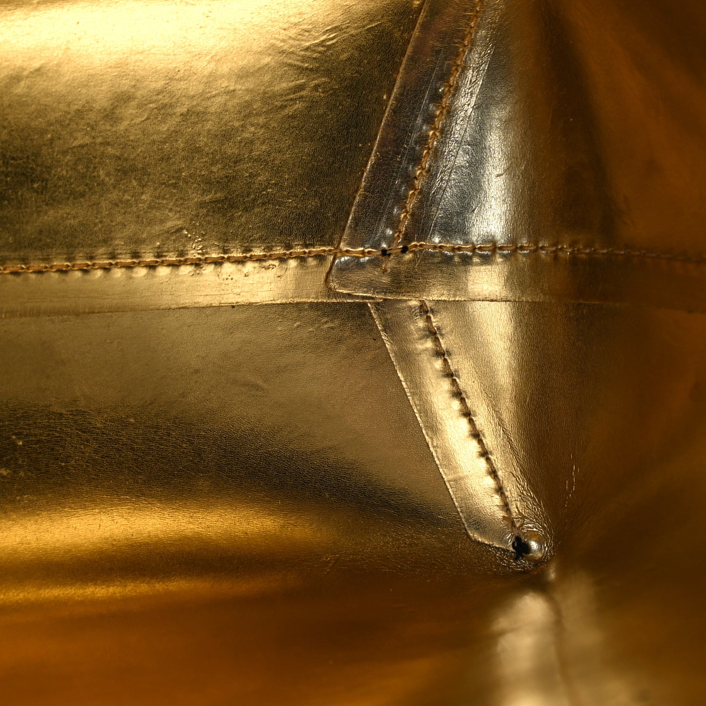 Calfskin Small Shopping Tote Black Gold