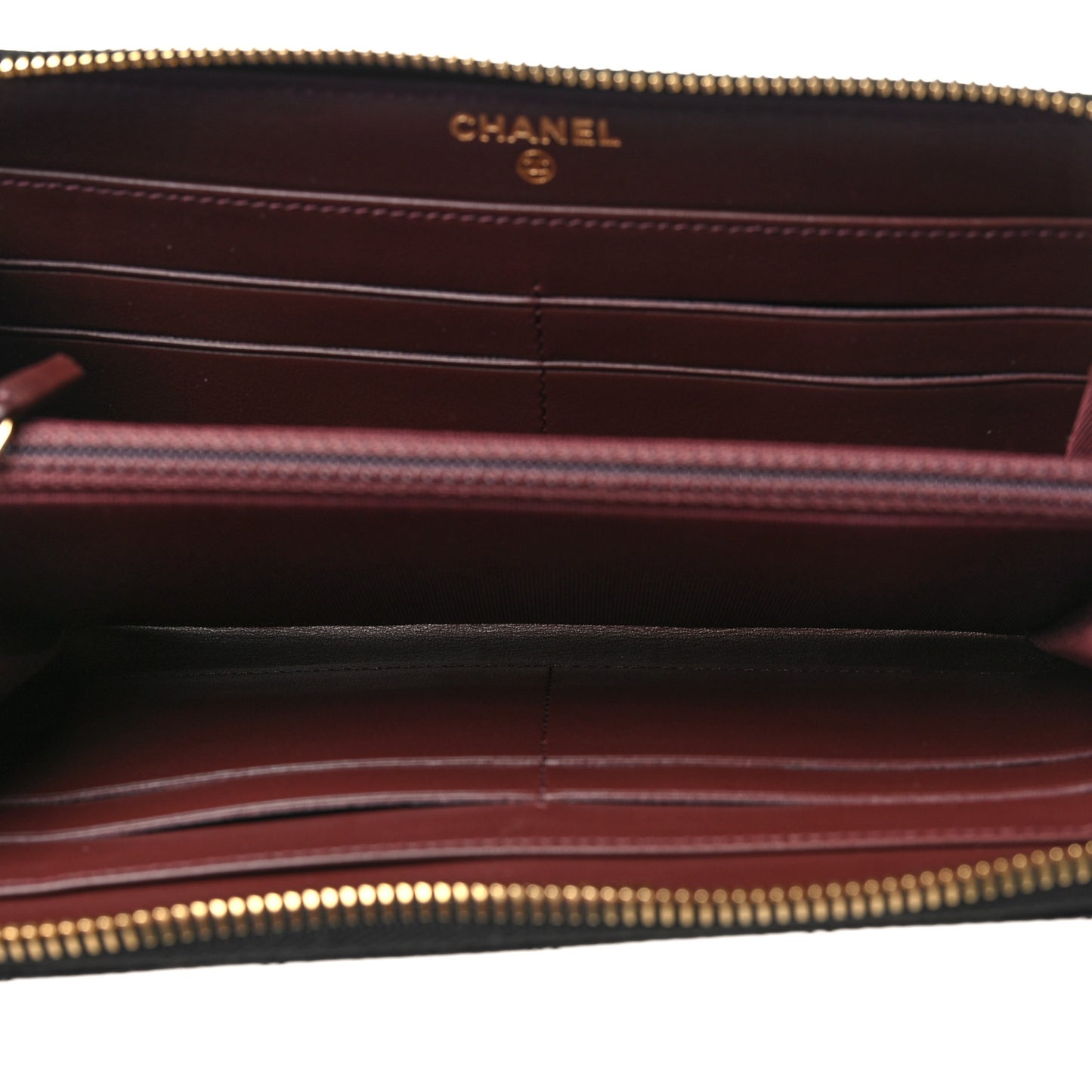 Caviar Quilted Large Gusset Zip Around Wallet Black
