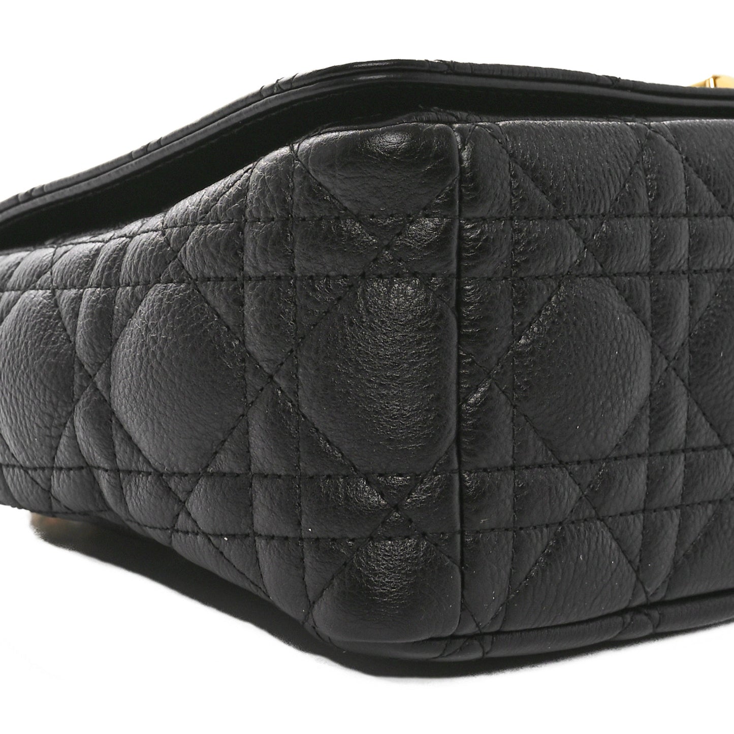 Calfskin Cannage Medium Caro Bag Black