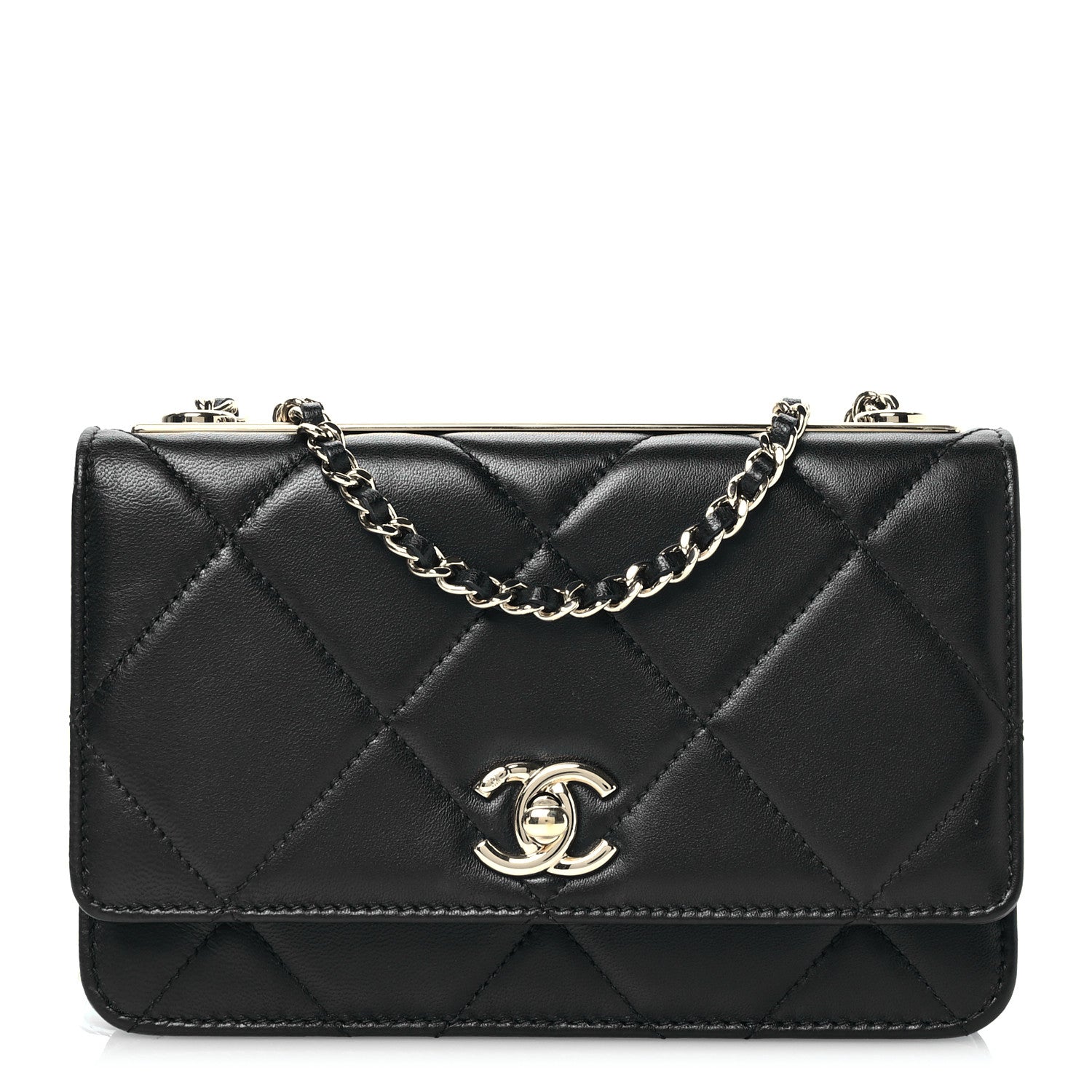 Chanel Lambskin Quilted Trendy CC Wallet On Chain WOC Black 1 of 12