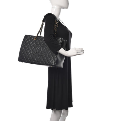 Chanel Caviar Quilted XL Grand Shopping Tote GST Black 2 of 12