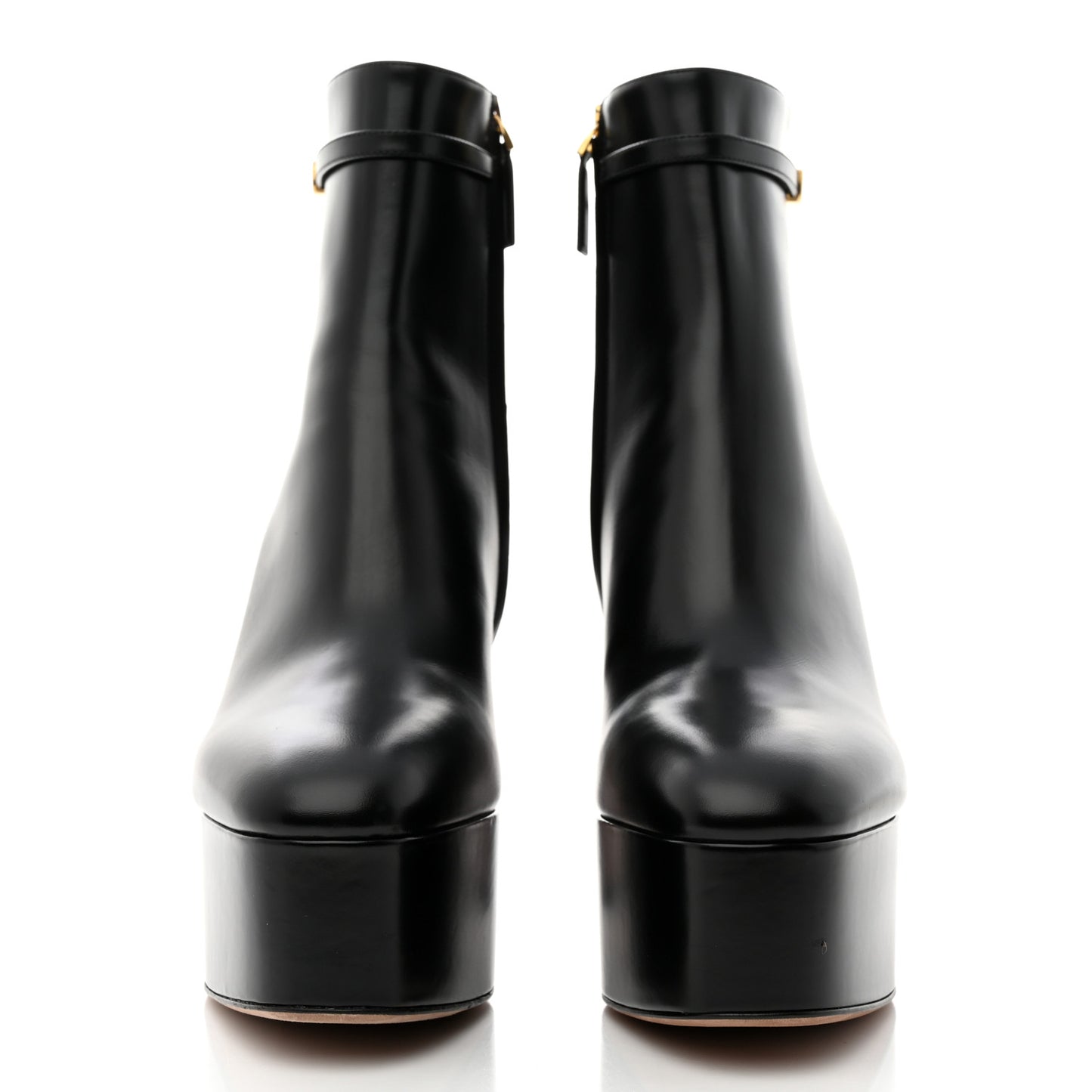 Calfskin Tan-Go Platform 50/120mm Ankle Boots 41 Black