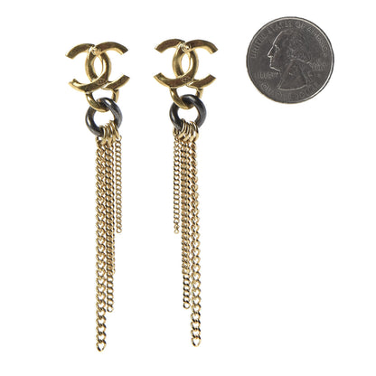 Chanel Chain CC Dangle Earrings Gold 2 of 5