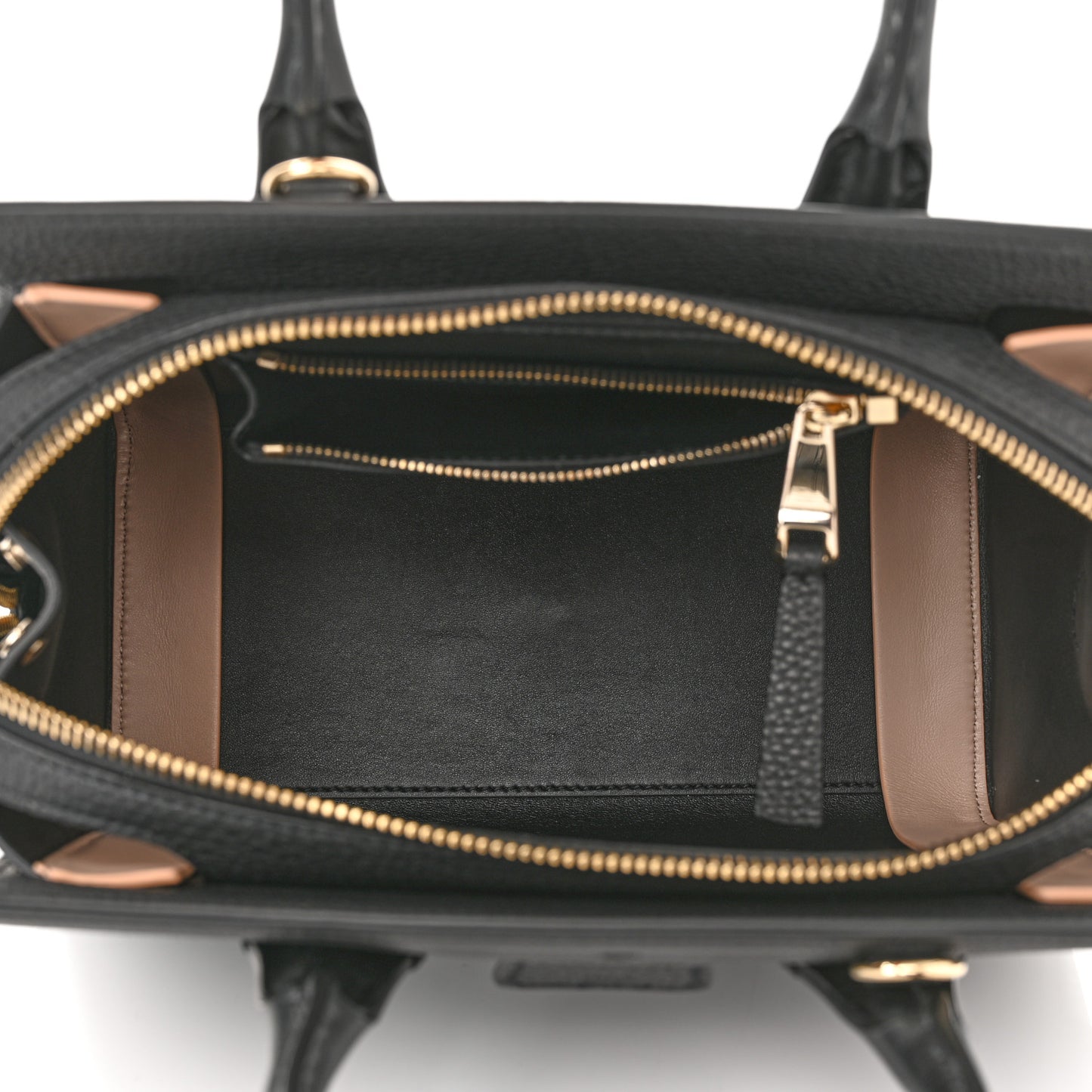 Grained Calfskin Small Edith Top Handle Bag Black