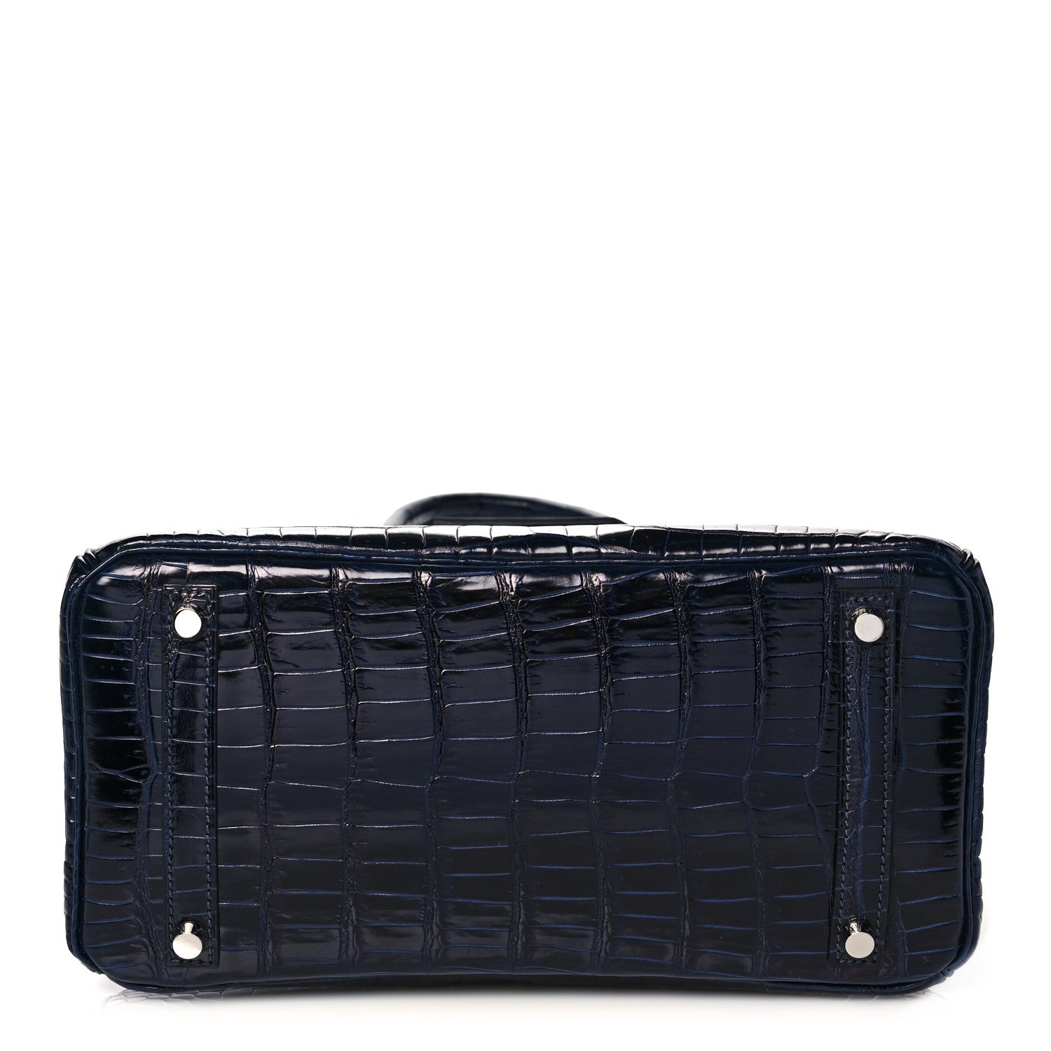 Hermes Shiny Porosus Crocodile Birkin 30 Bleu Marine 6 of 35