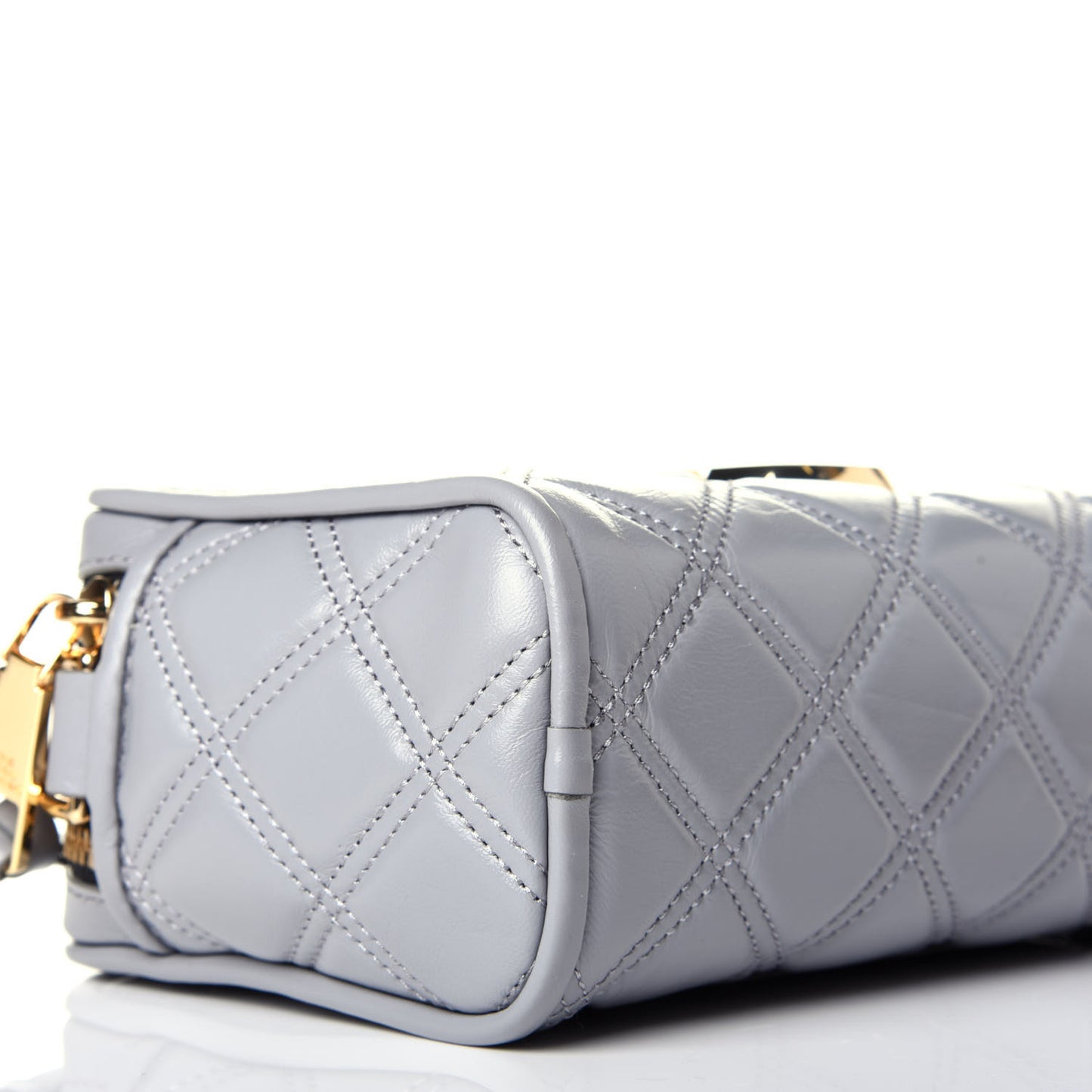 Natural Grain Calfskin Quilted The Softshot 21 Bag Grey