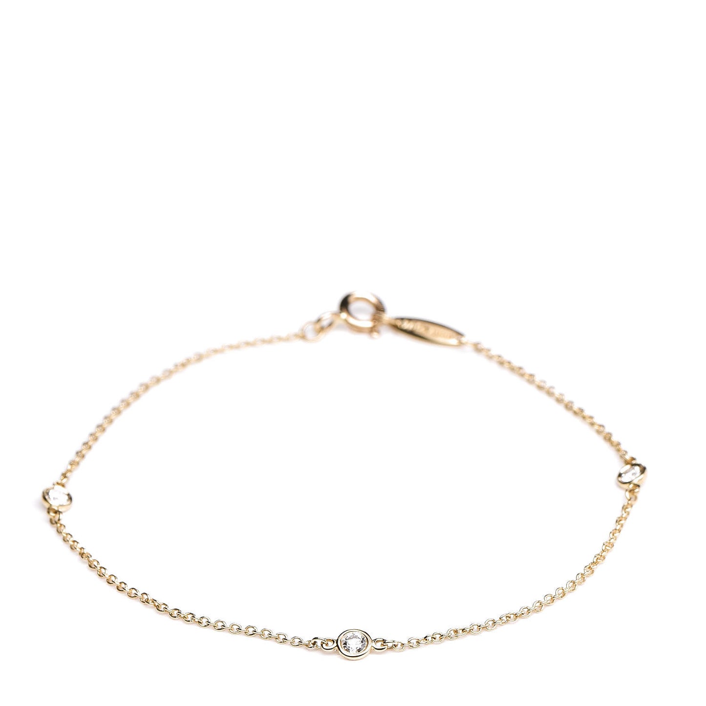18K Yellow Gold Diamond .15ctw Elsa Peretti Diamonds by the Yard Station Bracelet