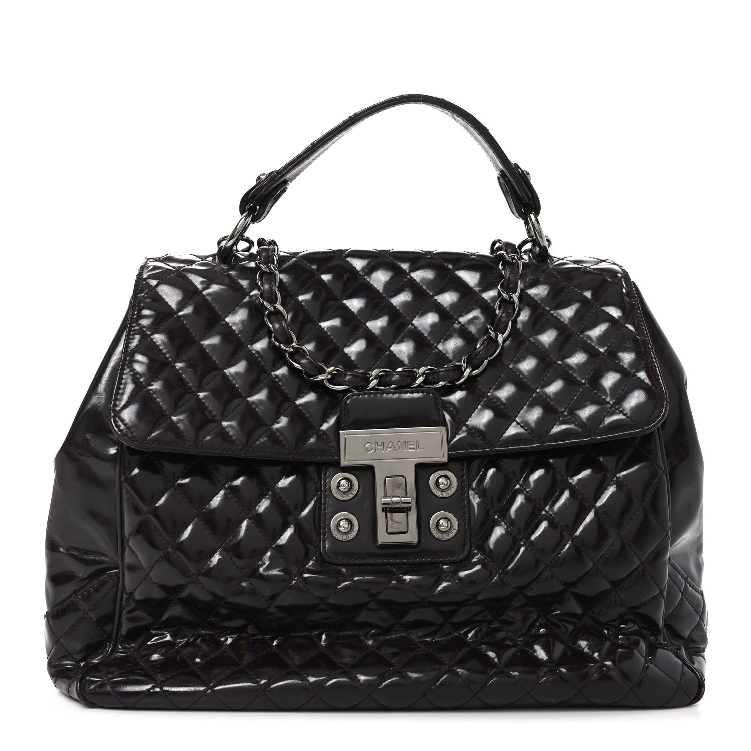 Chanel Glazed Calfskin Mademoiselle Lock Kelly Flap Bag Brown 1 of 10