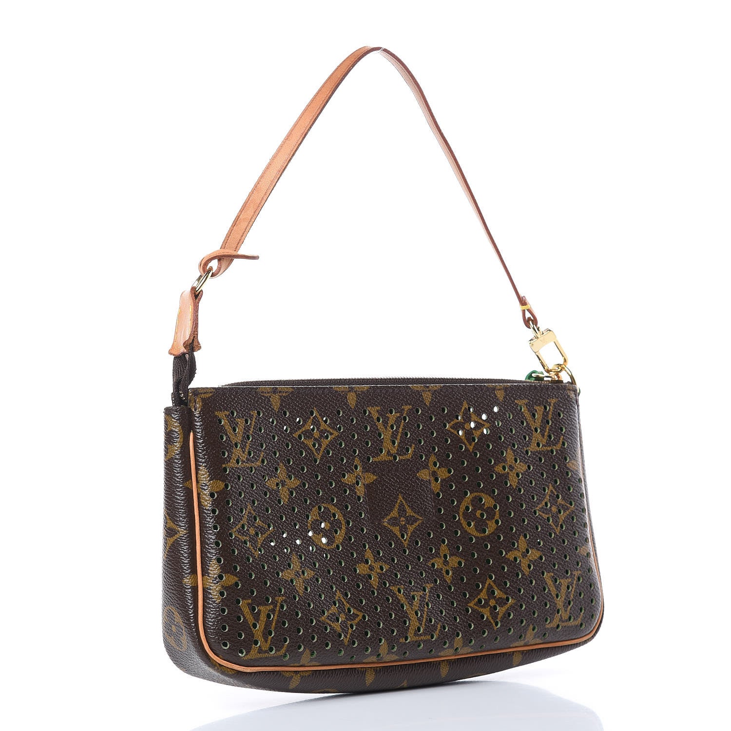 Louis Vuitton Monogram Perforated Pochette Accessories Bag Green 3 of 11