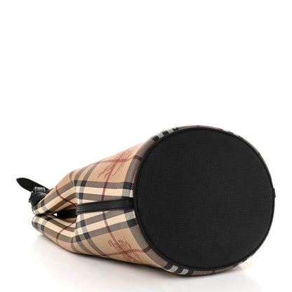 Burberry Haymarket Check Colours Small Lorne Bucket Crossbody Black 4 of 11