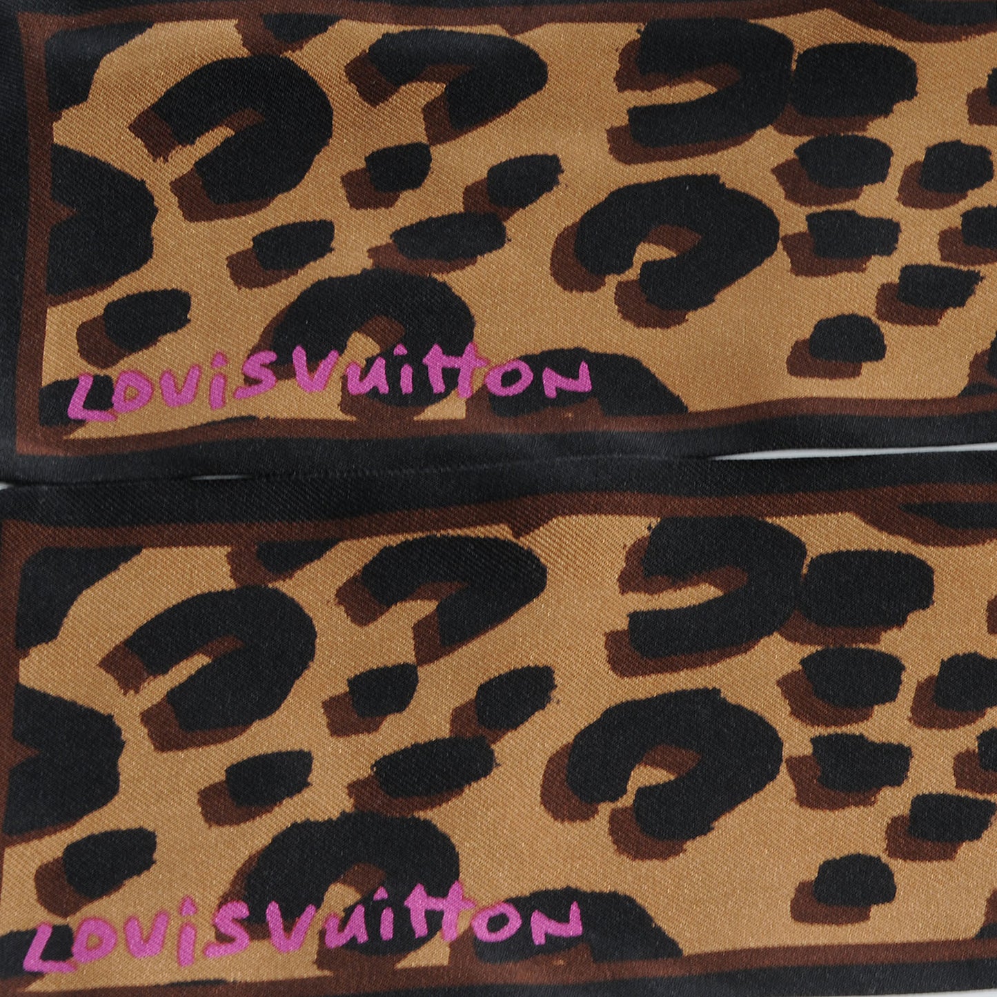 Silk Leopard Bandeau Scarf Marron