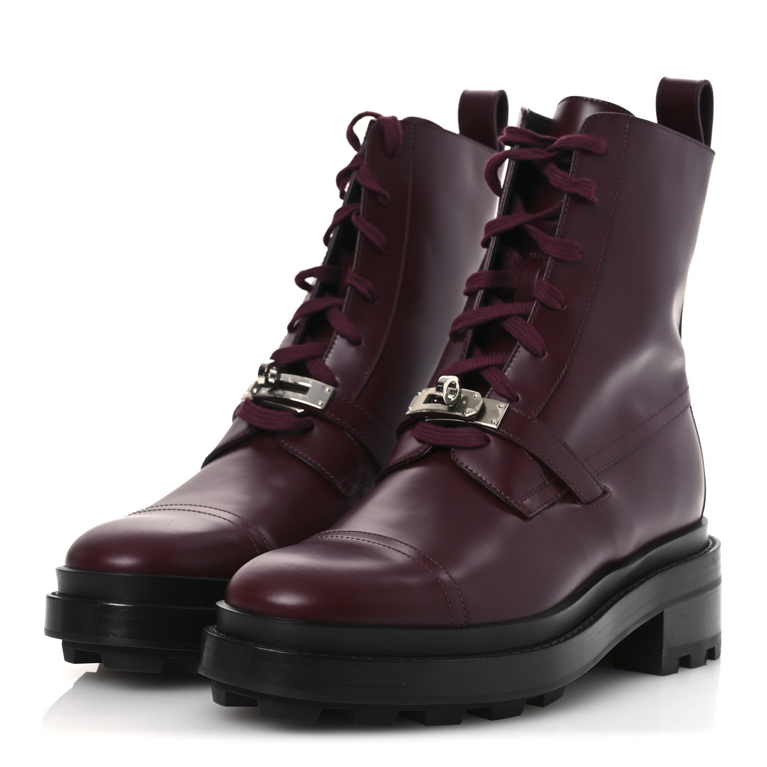 Hermes Glossed Calfskin Funk Ankle Boots 38 Rouge H 4 of 12
