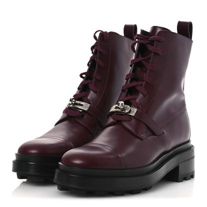 Hermes Glossed Calfskin Funk Ankle Boots 38 Rouge H 4 of 12