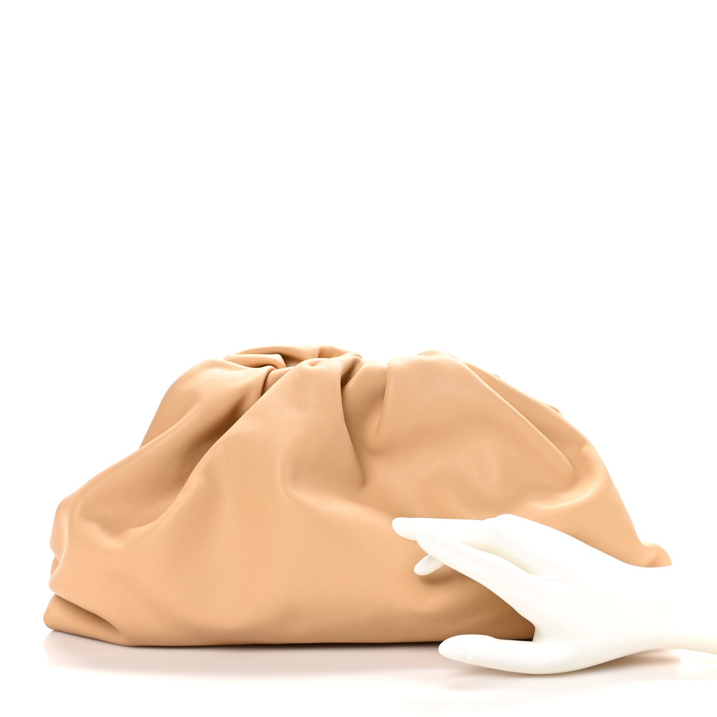 Smooth Butter Calf The Pouch Oversized Clutch Almond
