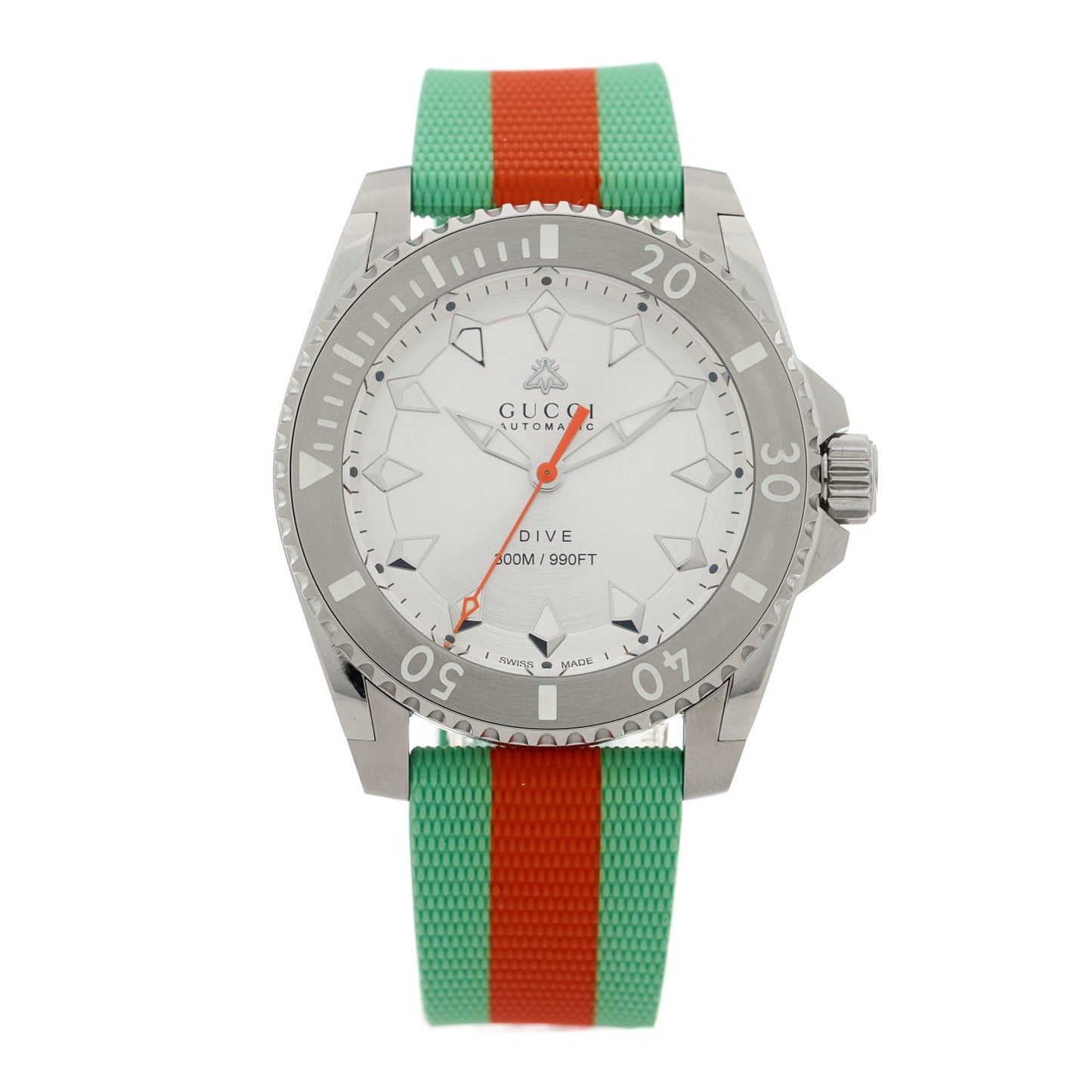 Stainless Steel Fabric 40mm Dive Automatic Watch Silver