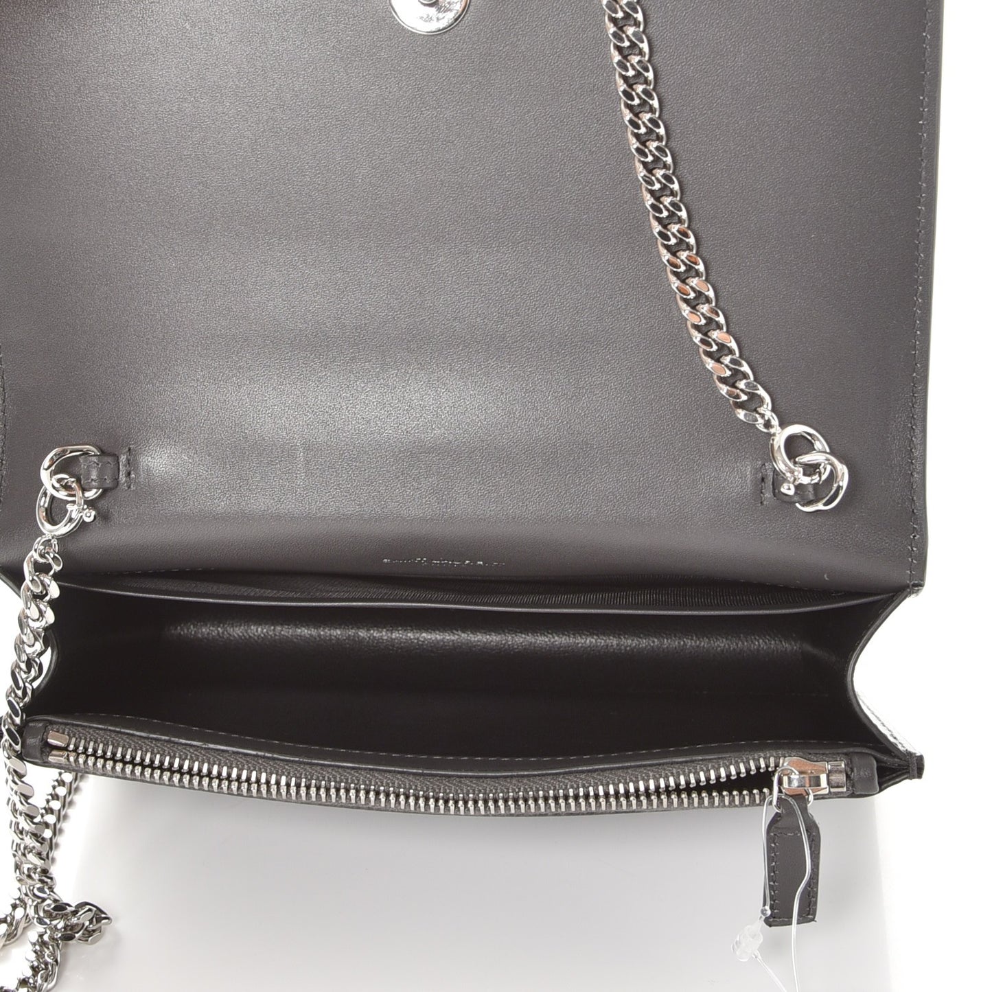 Smooth Calfskin Classic Monogram Kate Tassel Chain Wallet Grey