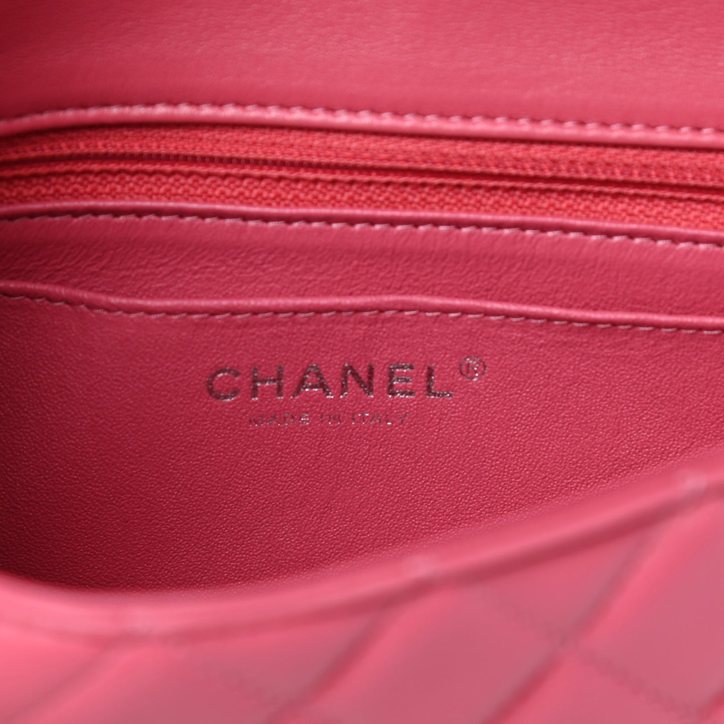 Lambskin Quilted Mini Rectangular Flap Pink