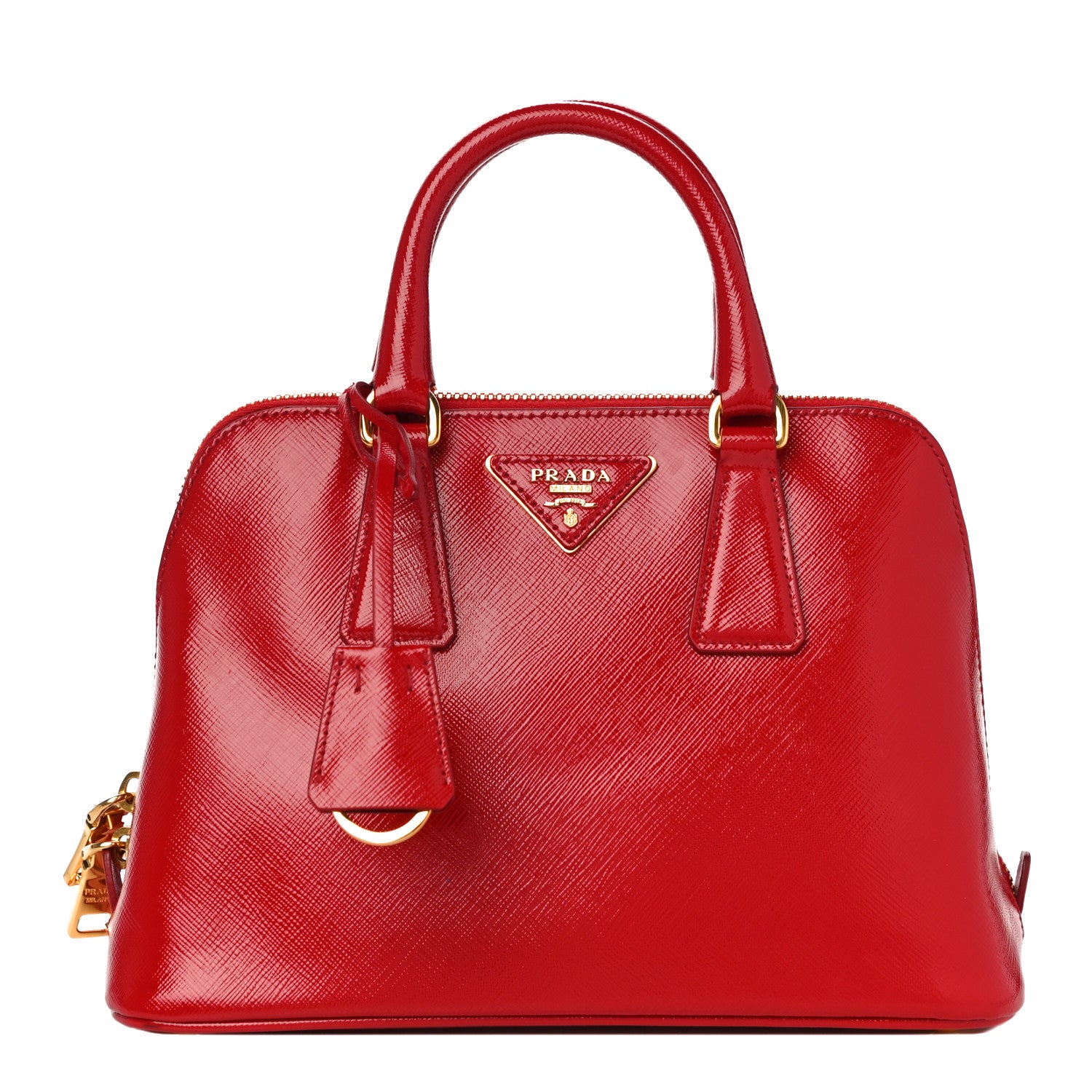Prada Saffiano Lux Small Promenade Tote Rosso 1 of 13