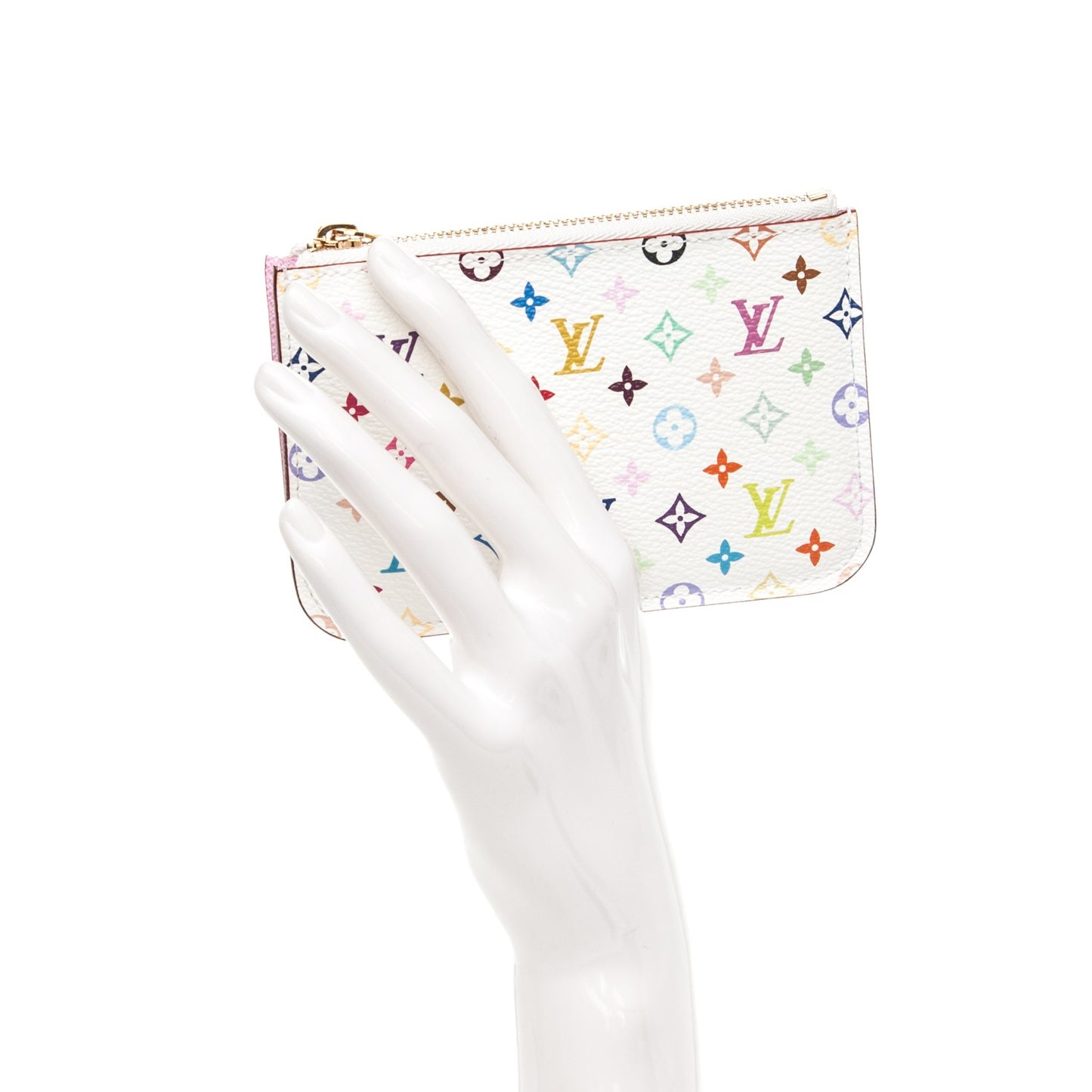 Monogram Multicolor Key Pouch White Litchi