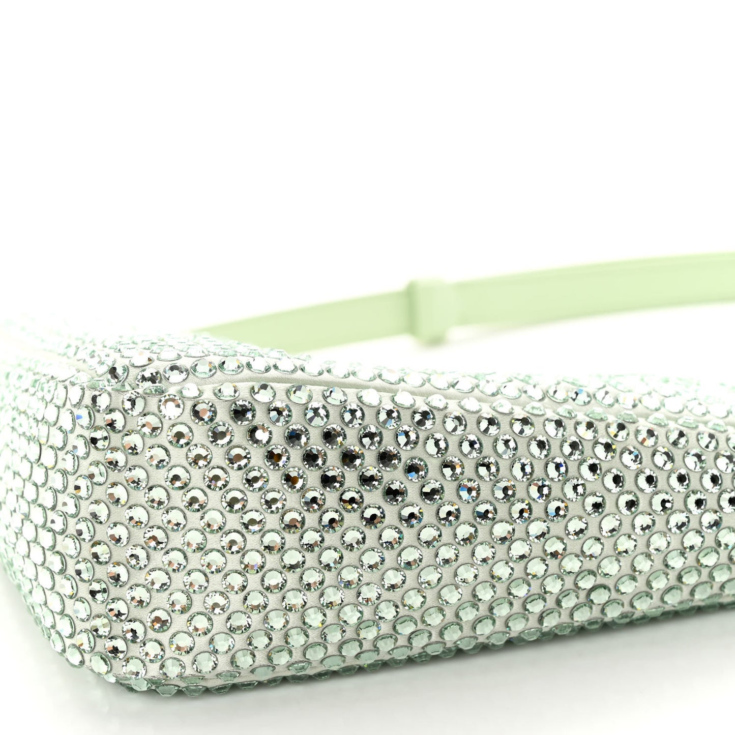Satin Crystal Triangle Pouch Acqua