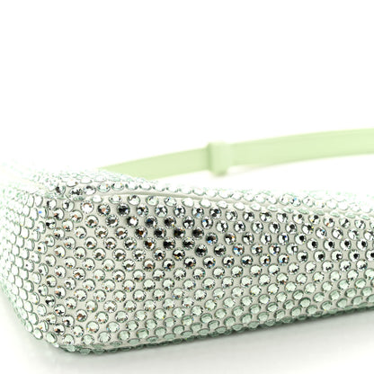 Prada Satin Crystal Triangle Pouch Acqua 10 of 10