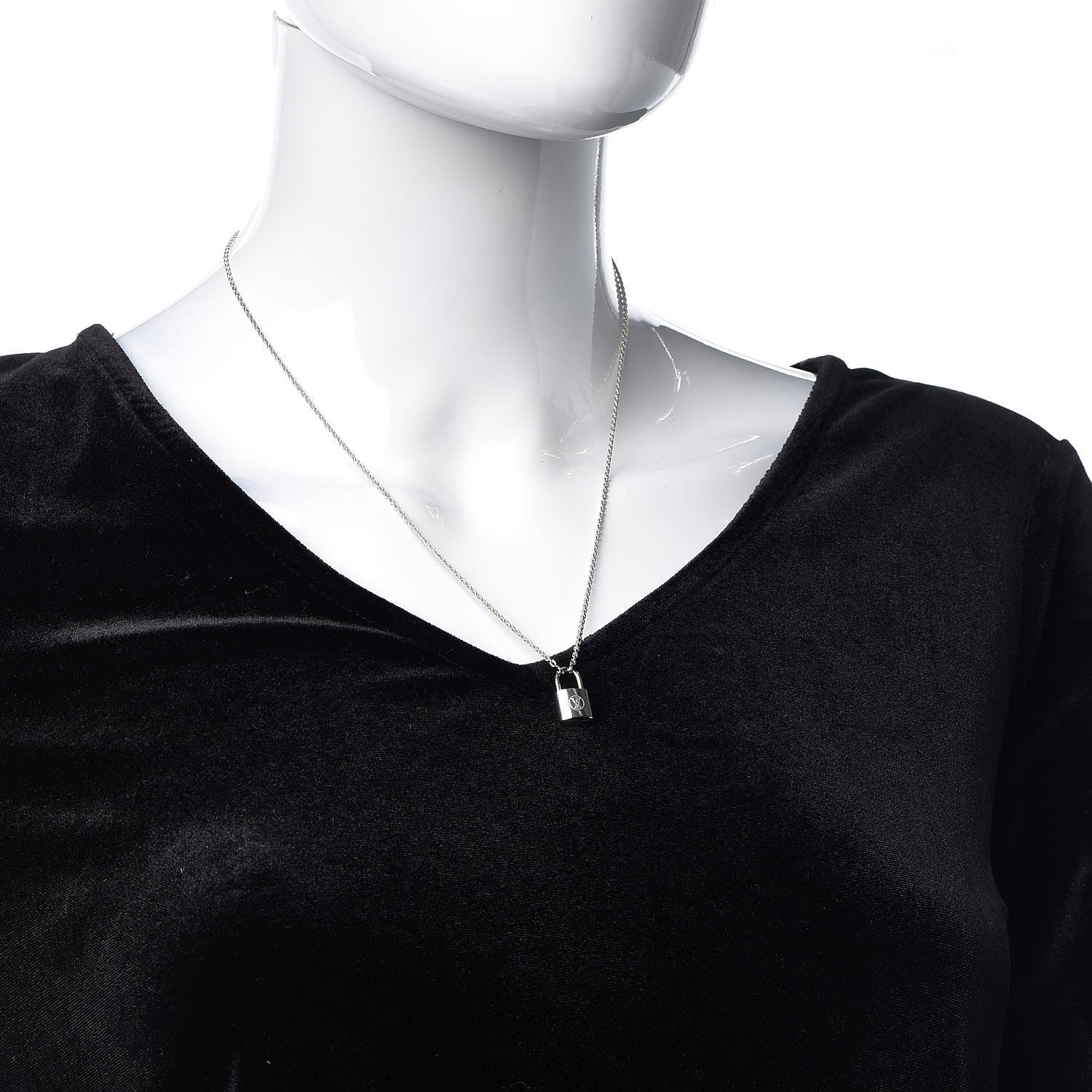 Louis Vuitton Sterling Silver Lockit Necklace 2 of 7