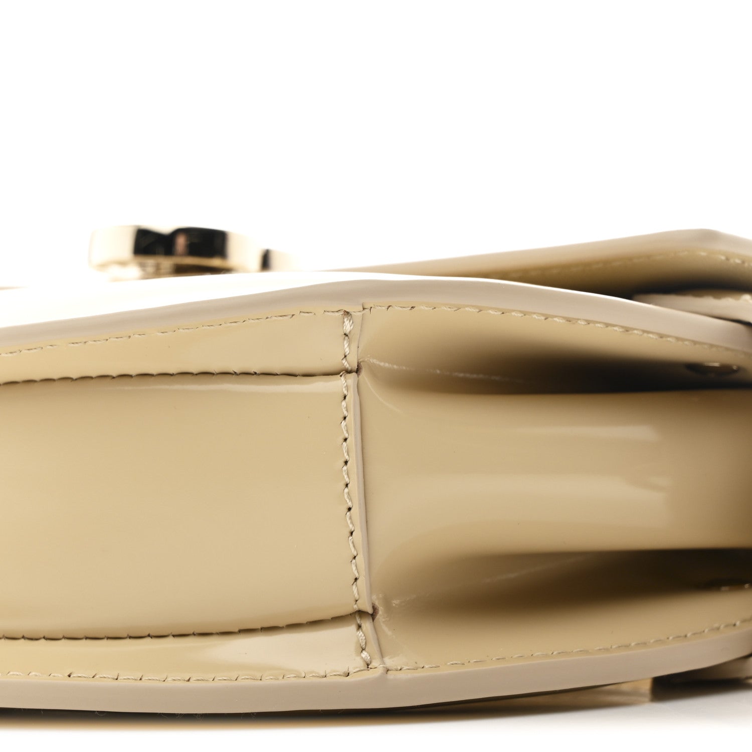 Gucci Patent Calfskin GG Half Moon Top Handle Bag Beige 10 of 11