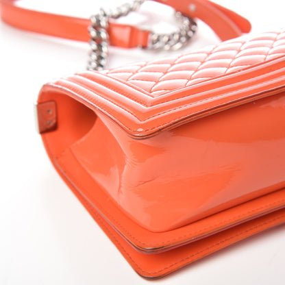 Chanel Patent Quilted Medium Plexiglass Boy Flap Orange 13 of 13