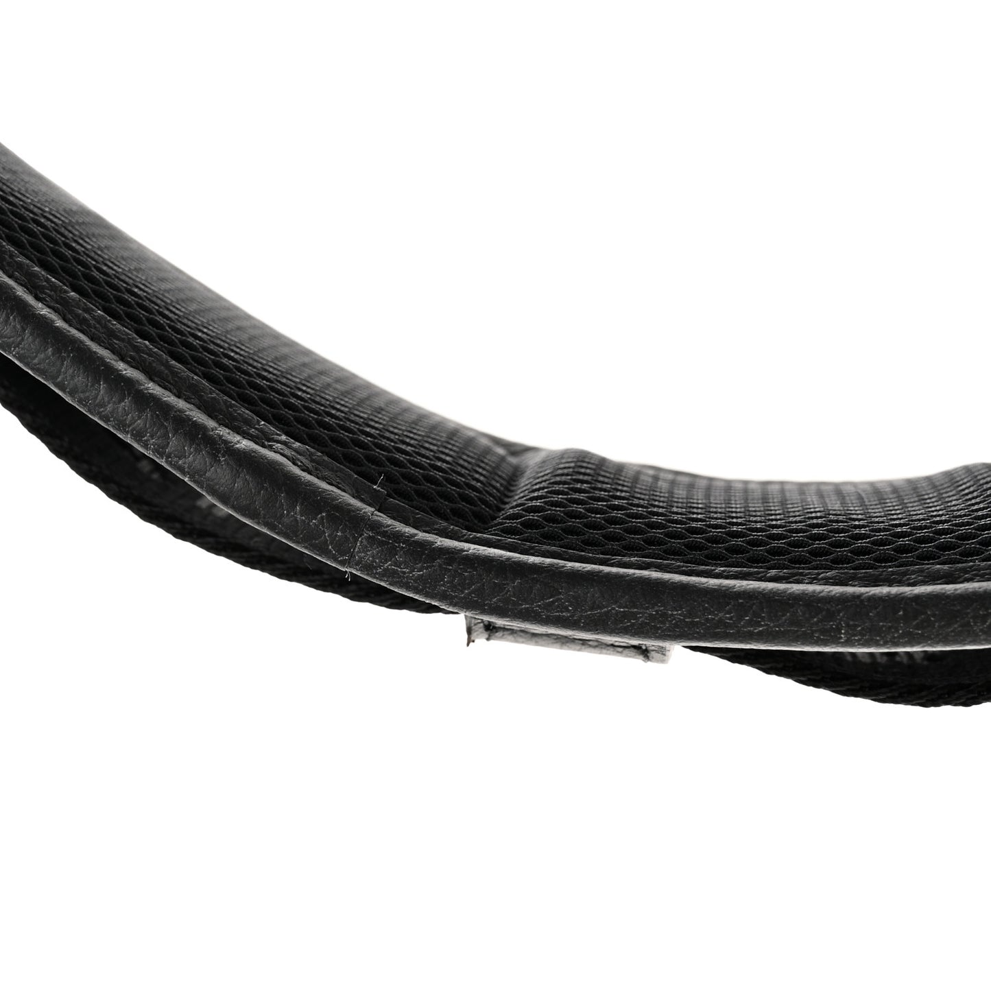 Oblique Grained Calfskin Adjustable Saddle Shoulder Strap With Pouch Black