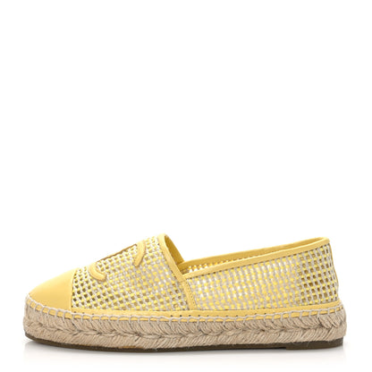 Chanel Mesh Lambskin CC Espadrilles 39 Yellow Beige 1 of 7