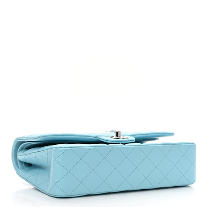 Chanel Lambskin Quilted Medium Double Flap Neon Blue 4 of 11