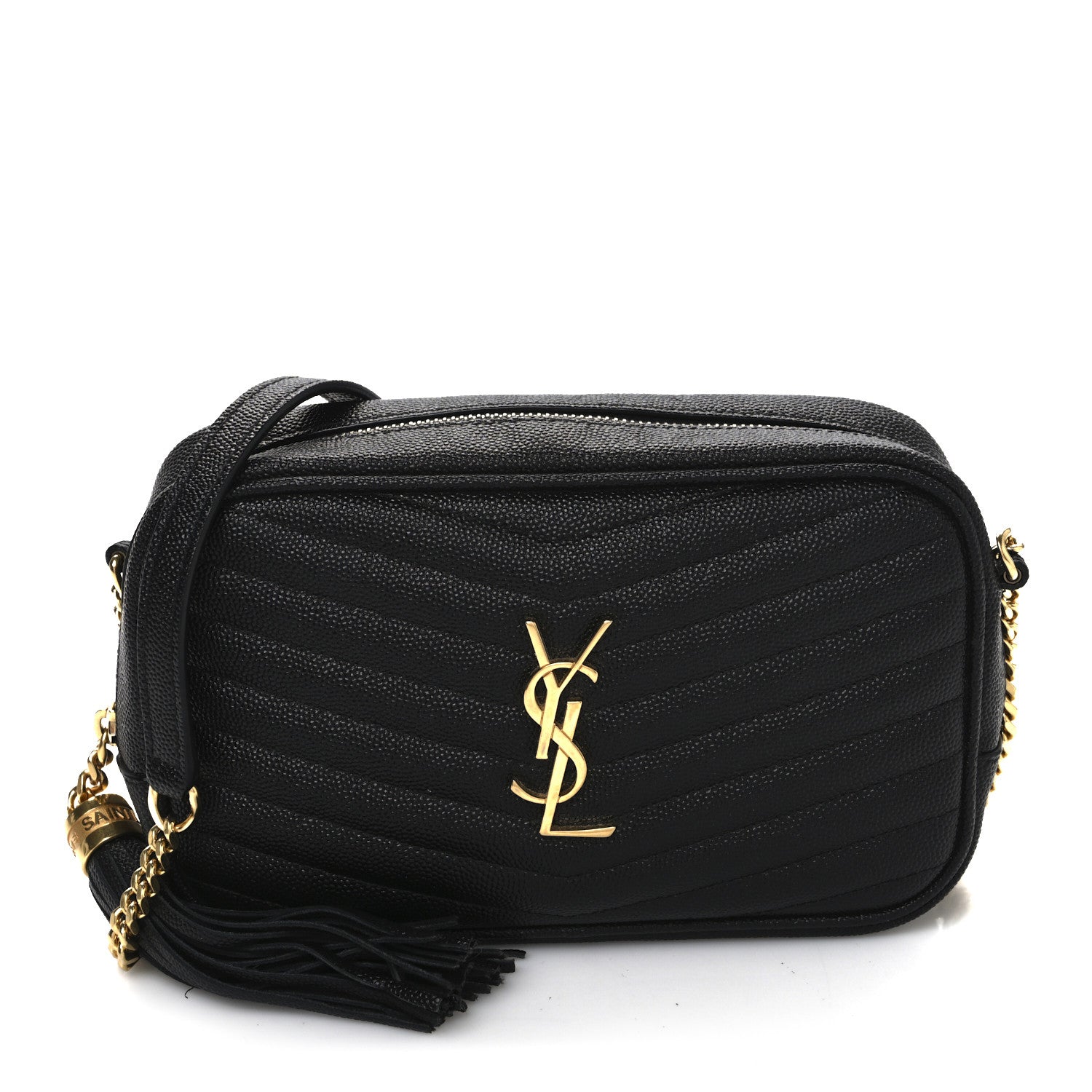 Saint Laurent Grain De Poudre Matelasse Monogram Mini Lou Camera Bag Black 1 of 11