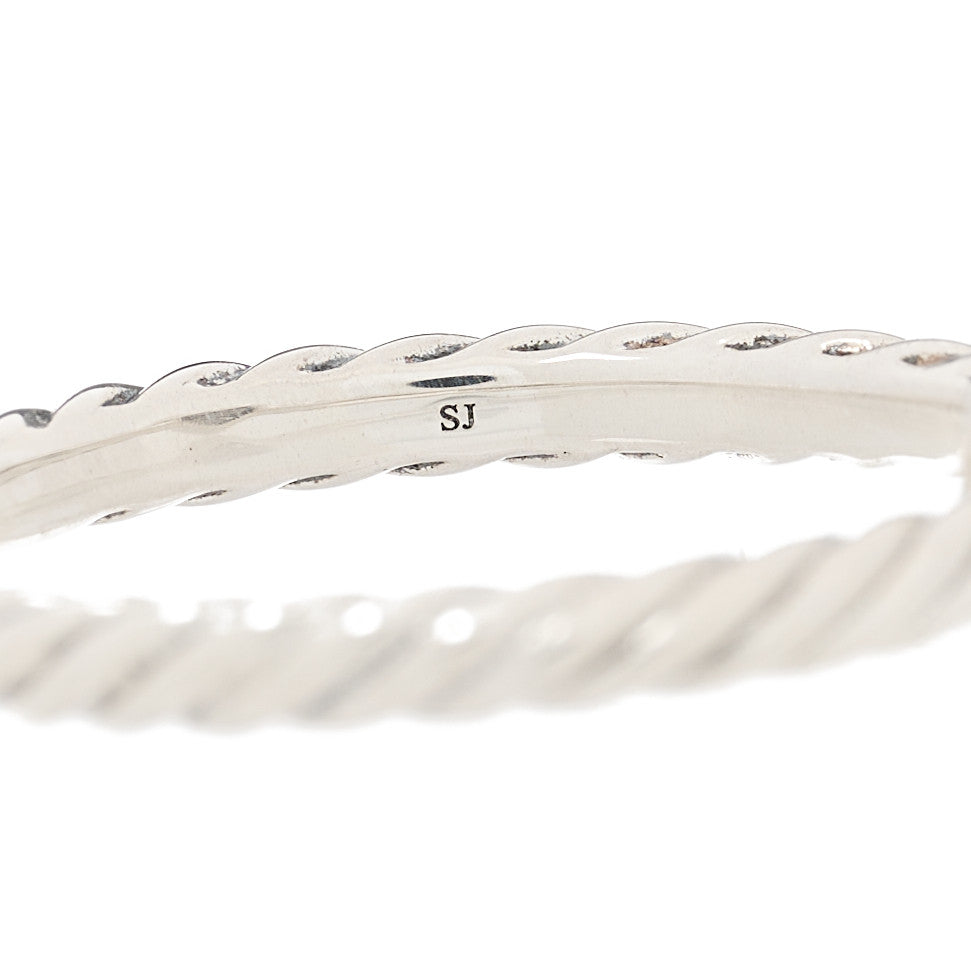 David Yurman Sterling Silver Diamond Cable Classics Heart Ring 56 7.5 4 of 6