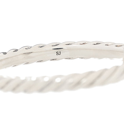 David Yurman Sterling Silver Diamond Cable Classics Heart Ring 56 7.5 4 of 6