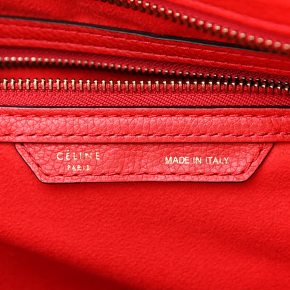 Celine Drummed Calfskin Mini Luggage Coquelicot 6 of 11