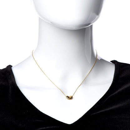 Tiffany 18K Yellow Gold 9mm Elsa Peretti Bean Pendant Necklace 2 of 6