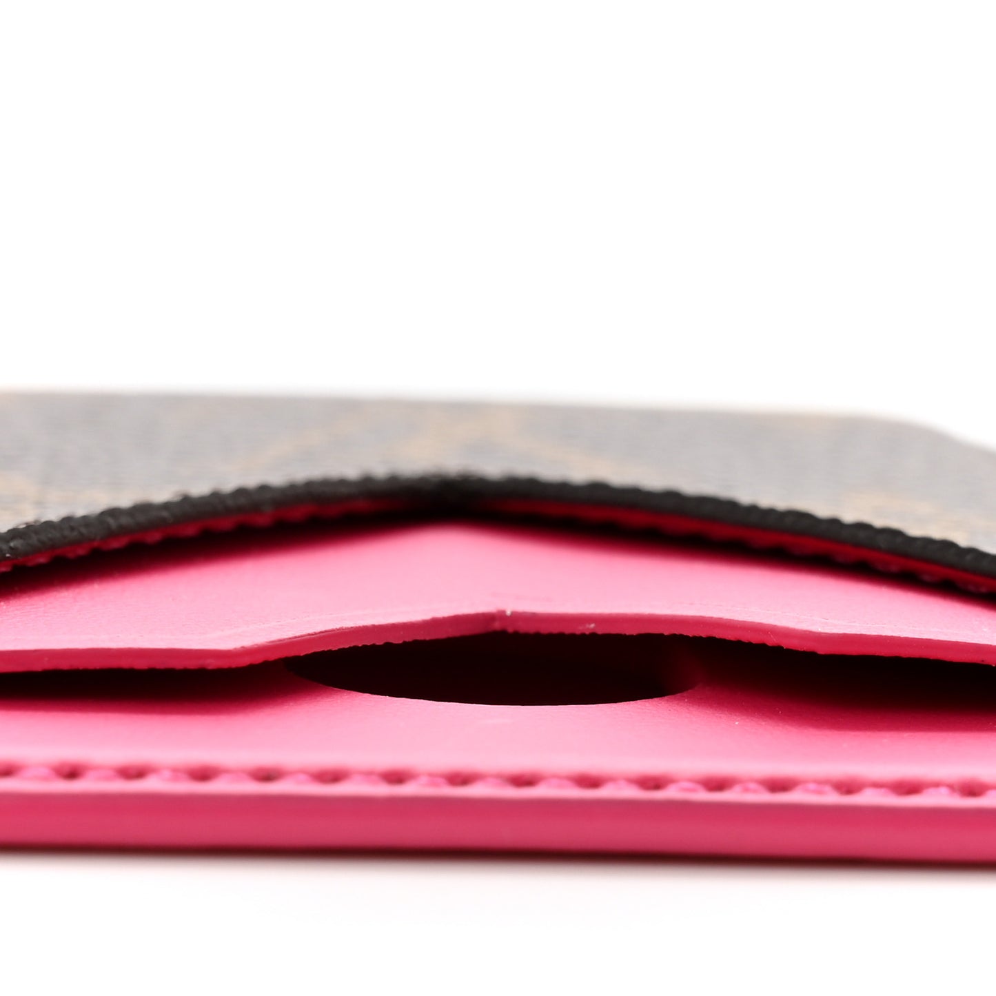 Monogram Macassar Magnetic Card Holder Pondichery Pink
