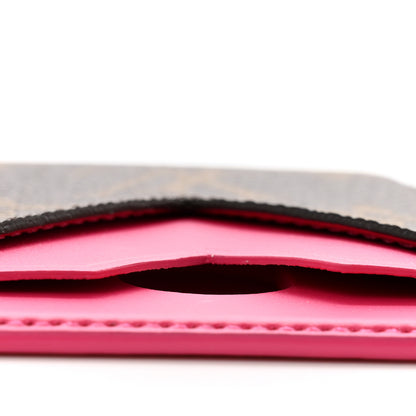Louis Vuitton Monogram Macassar Magnetic Card Holder Pondichery Pink 5 of 9