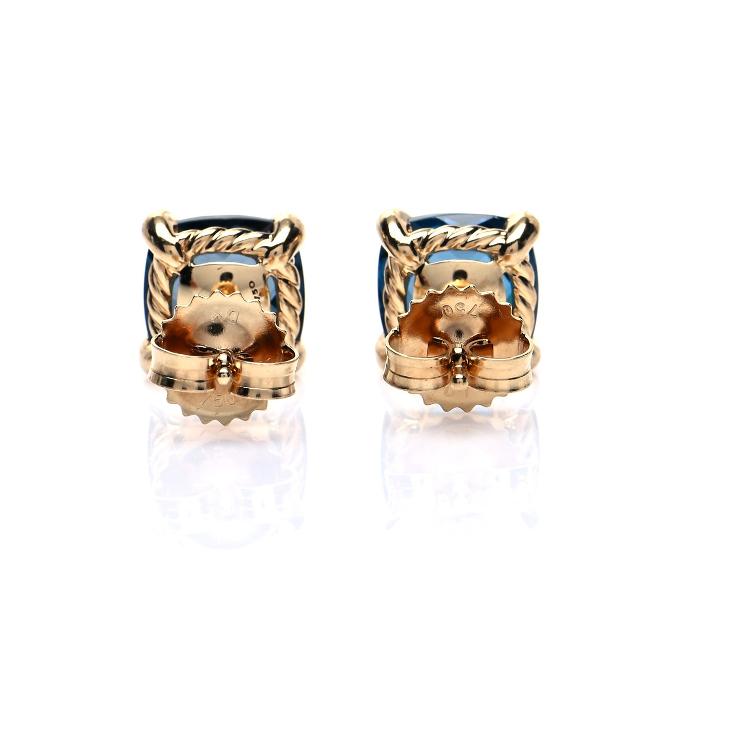 18K Yellow Gold Hampton Blue Topaz Diamond Chatelaine Earrings