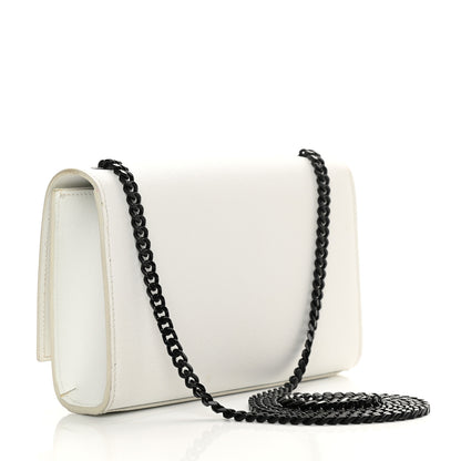 Saint Laurent Grain De Poudre Small Monogram Kate Satchel Porcellana Black 3 of 12
