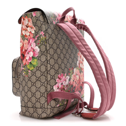 Gucci GG Supreme Monogram Blooms Medium Single Buckle Backpack Beige Multicolor Dry Rose 3 of 10